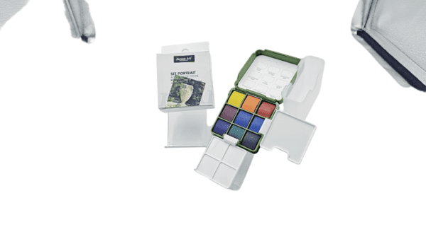 9 color Solid Watercolor Plastic Case Travel Set